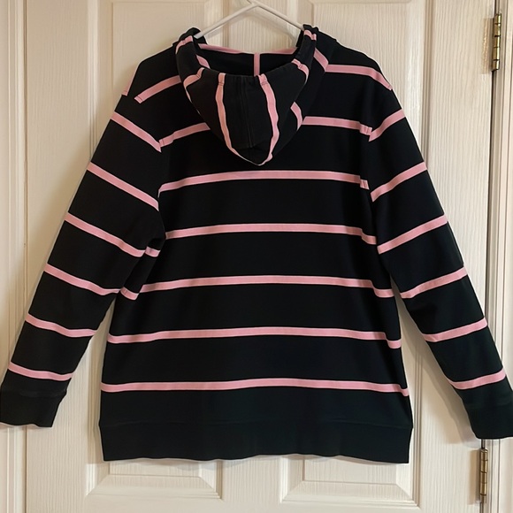 Lauren Ralph Lauren Black Label Zip Up Jacket Black /Pink Hooded size 2 XL - Picture 6 of 12